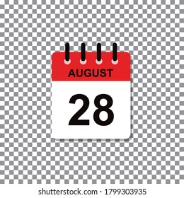 August 28th calendar day of month, vector illustration