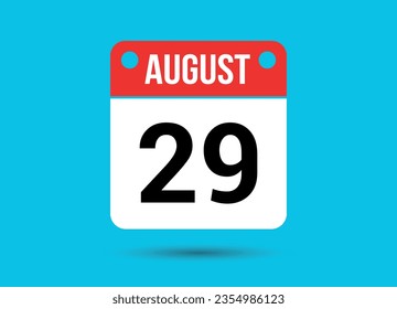 Agosto 29 Calendario Fecha Icono plano Día 29 Ilustración vectorial