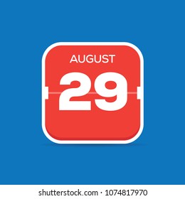 August 29 Calendar Flat Icon