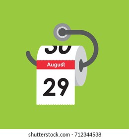 August 29. Calendar icon. Flat design. Vector illustration