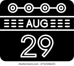 August 29 Glyph Style Icon Design
