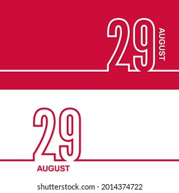 August 29. Set of vector template banners for calendar, event date.