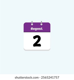 August 2nd: Calendar Date Illustration