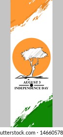 August 3, Independence day of Niger with Iconic Tree of Ténéré vector illustration. Suitable for greeting card, poster and banner. 