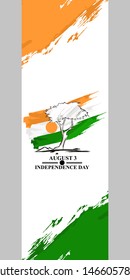 August 3, Independence day of Niger with Iconic Tree of Ténéré vector illustration. Suitable for greeting card, poster and banner. 