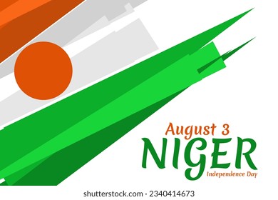August 3, Independence day of Niger vector illustration. Suitable for greeting card, poster and banner. 