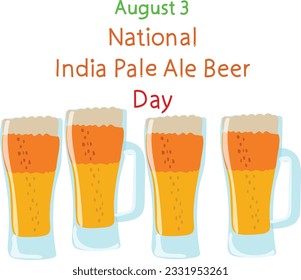 August 3 is india pale ale day Vector illustration
