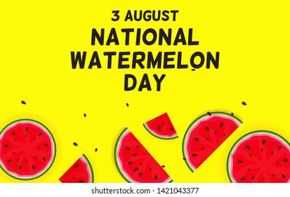 August, 3 Watermelon day background, vector illustration. EPS10