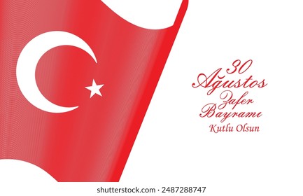 30. August: Türkischer Nationalfeiertag und Atatürk-Vektorillustration. 30 Agustos Zafer Bayramı Kutlu Olsun. Glücklicher 30. August Siegestag.