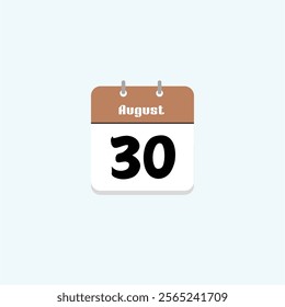 August 30th: Calendar Date Icon