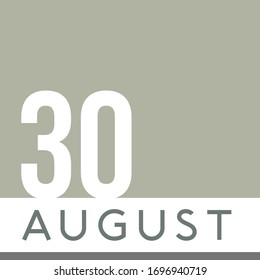 August 30th Minimal Calendar Neutral Color. Vector illustration