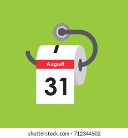August 31. Calendar icon. Flat design. Vector illustration