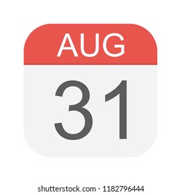 August 31 - Calendar Icon - Vector Illustration