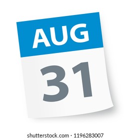 August 31 - Calendar Icon - Vector Illustration