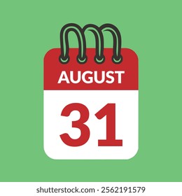 August 31 Calendar icon vector illustration.