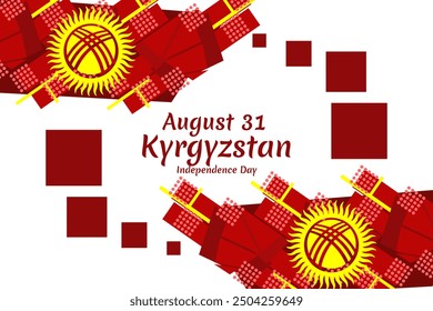 August 31, Independence Day of Kyrgyzstan vector illustration. Suitable for greeting card, poster and banner.