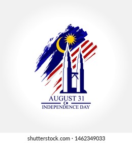 August 31, Independence day of malaysia vector illustration. Suitable for greeting card, poster and banner. 