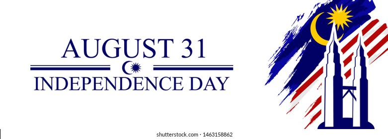 August 31, Independence day of malaysia vector illustration. Suitable for greeting card, poster and banner. 