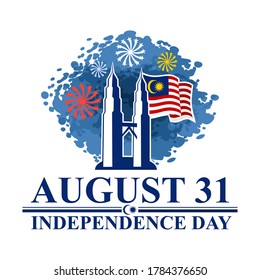 August 31, Independence day of Malaysia vector illustration. Suitable for greeting card, poster and banner. 