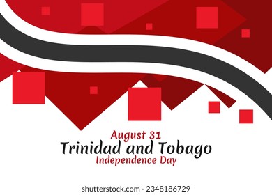 August 31, Trinidad and Tobago Independence day vector illustration. Suitable for greeting card, poster and banner.