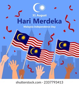 31 de agosto celebración del Día Nacional de Malasia de Hari Merdeka, Día de la Independencia de Malasia 