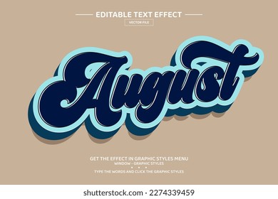 August 3D editable text effect template