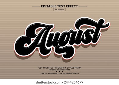 August 3D editable text effect template