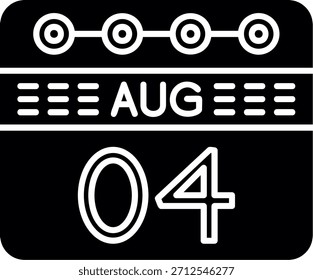 August 4 Glyph Style Icon Design