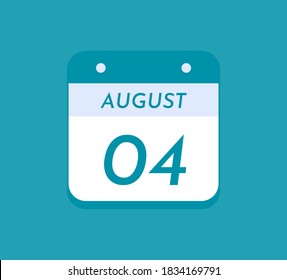 August 4 Single Day Calendar, 4 August 