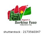 August 5, Burkina Faso Independence day vector illustration. Suitable for greeting card, poster and banner.