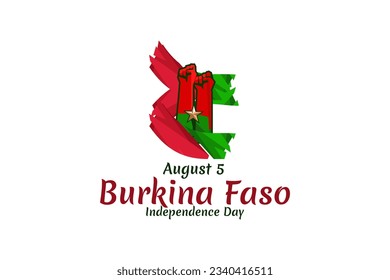 August 5, Burkina Faso Independence day vector illustration. Suitable for greeting card, poster and banner.