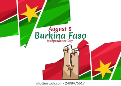 August 5, Burkina Faso Independence day vector illustration. Suitable for greeting card, poster and banner.