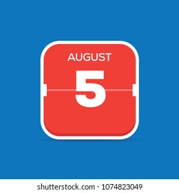 August 5 Calendar Flat Icon