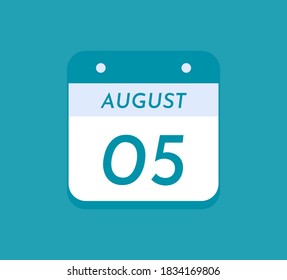 August 5 Single Day Calendar, 5 August 