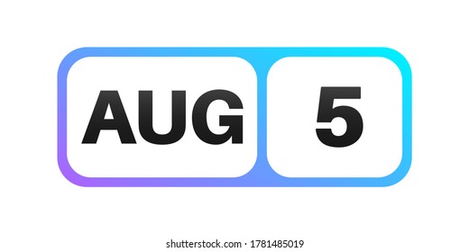August 5th date on a single day calendar page.