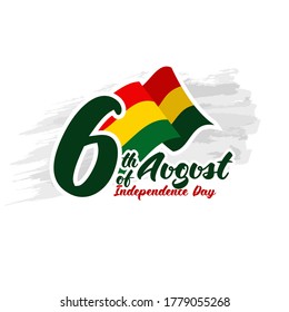 August 6, Independence day of Bolivia vector illustration. Suitable for greeting card, poster and banner. 