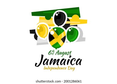 August 6, Independence day of Jamaica vector illustration. Suitable for greeting card, poster and banner. 