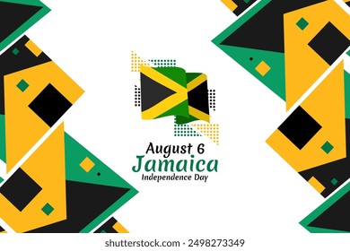 August 6, Independence day of Jamaica vector illustration. Suitable for greeting card, poster and banner.
