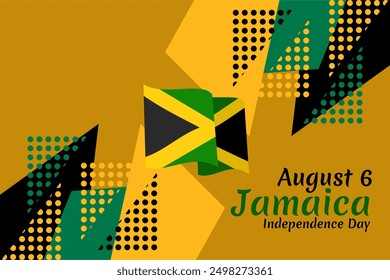 August 6, Independence day of Jamaica vector illustration. Suitable for greeting card, poster and banner.