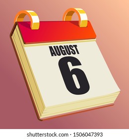 August 6 on Red Calendar