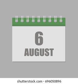August 6.Calendar icon.