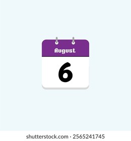 August 6th: Calendar Date Icon