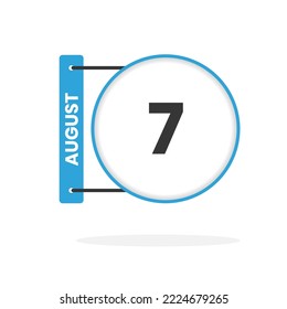 7. August Kalendersymbol. Datum, Monat Kalendersymbol, Vektorgrafik