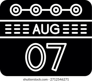 August 7 Glyph Style Icon Design
