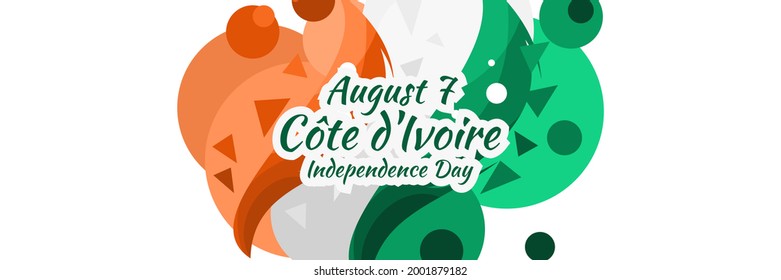 August 7, Independence day of Côte d'Ivoire vector illustration. Suitable for greeting card, poster and banner.