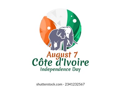 August 7, Independence day of Côte d'Ivoire vector illustration. Suitable for greeting card, poster and banner.