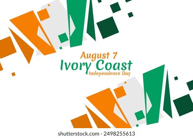 August 7, Independence day of Ivory Coast vector illustration. Suitable for greeting card, poster and banner.