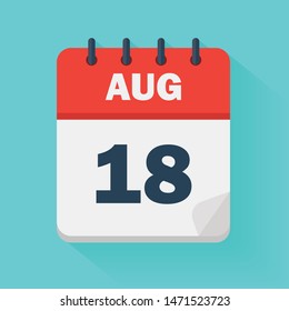 August 7th. Daily calendar icon in vector format. Date, time, day, month. Public holidays