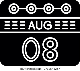 Design de ícone de estilo de glifos em 8 de agosto