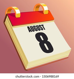 August 8 on Red Calendar